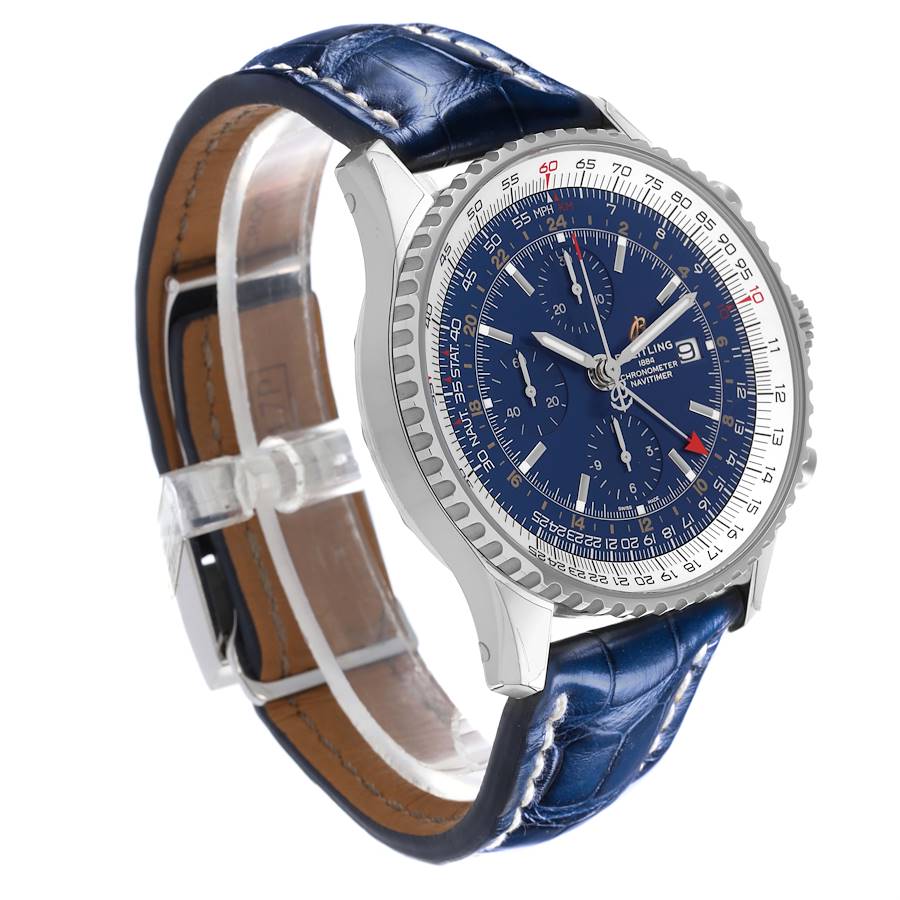 Breitling Navitimer GMT Blue Dial Steel Mens Watch A24322