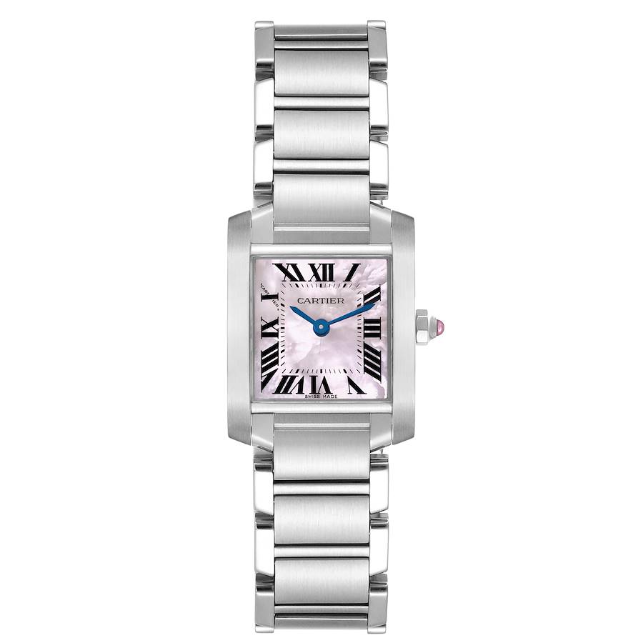 Cartier Tank Francaise Mother of Pearl Dial Steel Ladies Watch W51028Q3