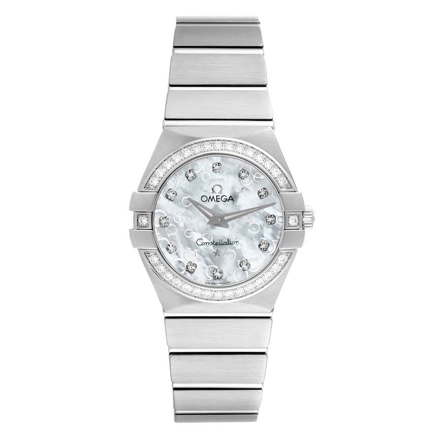 Omega Constellation Quartz 27 MOP Diamond Watch 123.15.27.60.55.006