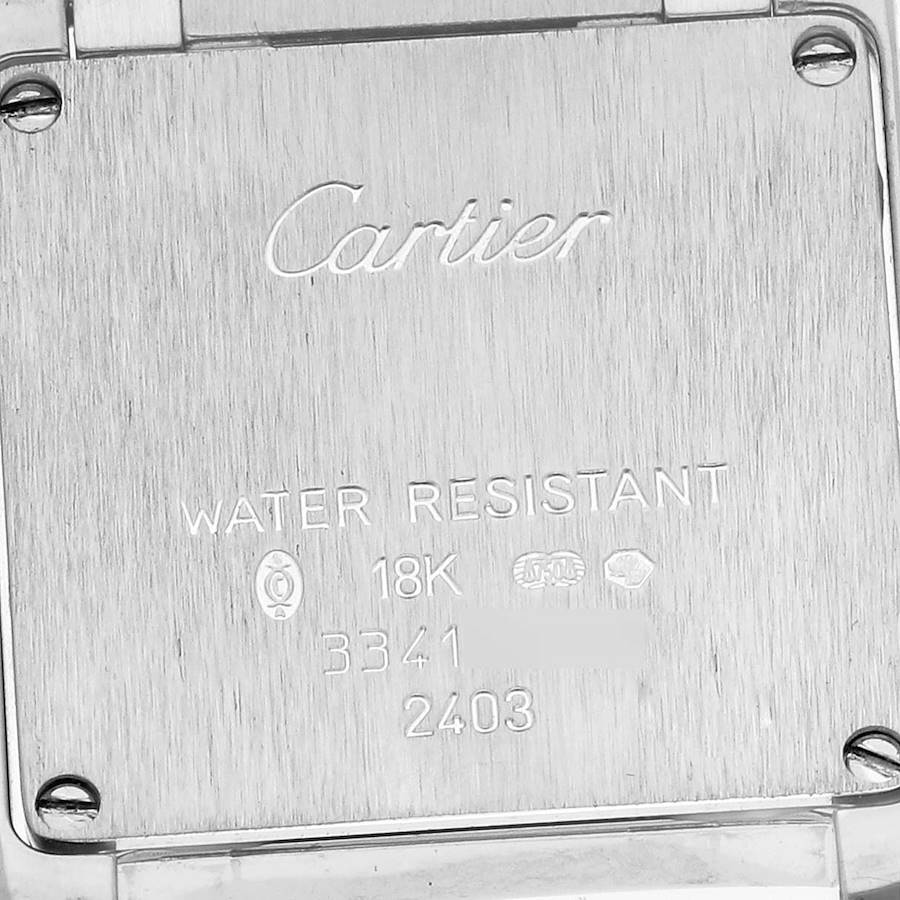 Cartier Tank Francaise White Gold Blue Dial Diamond Ladies Watch 2403