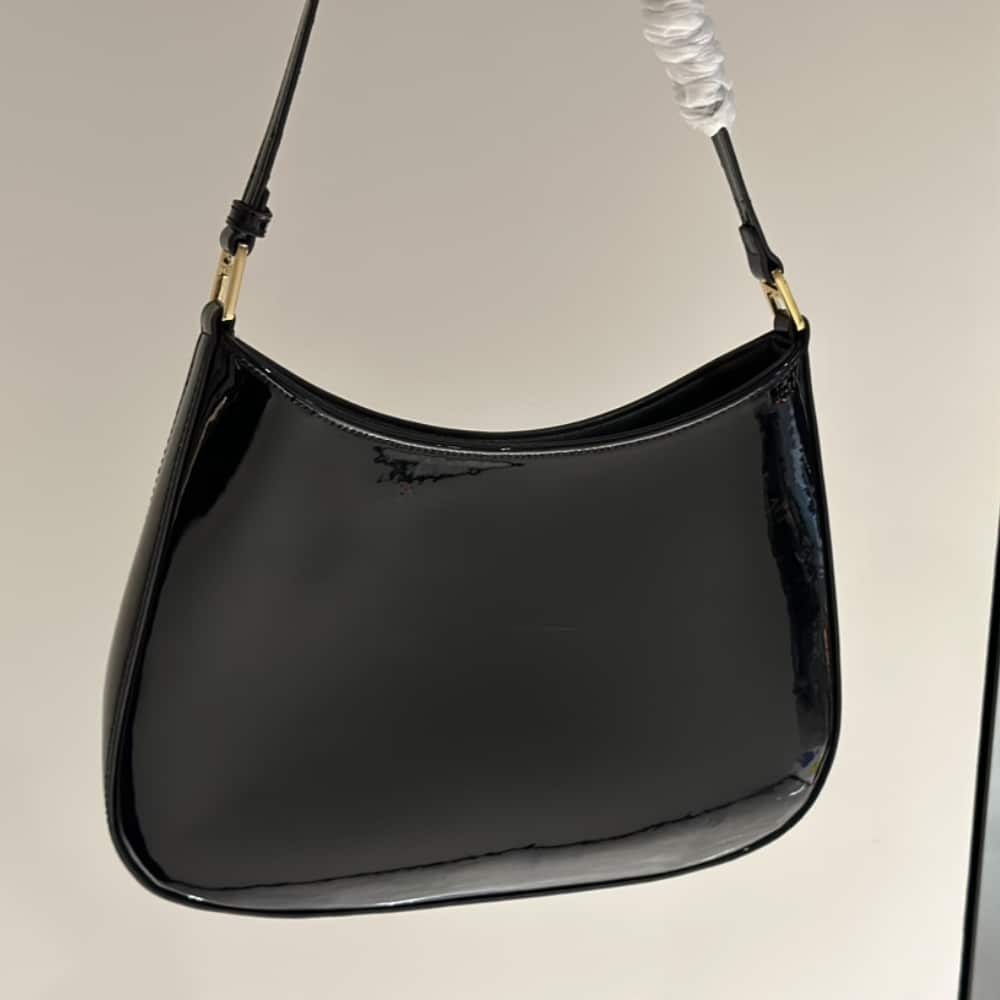 Prada Cleo Patent Leather Bag Black 27cm 1bc169 069 F03kj V Hoo