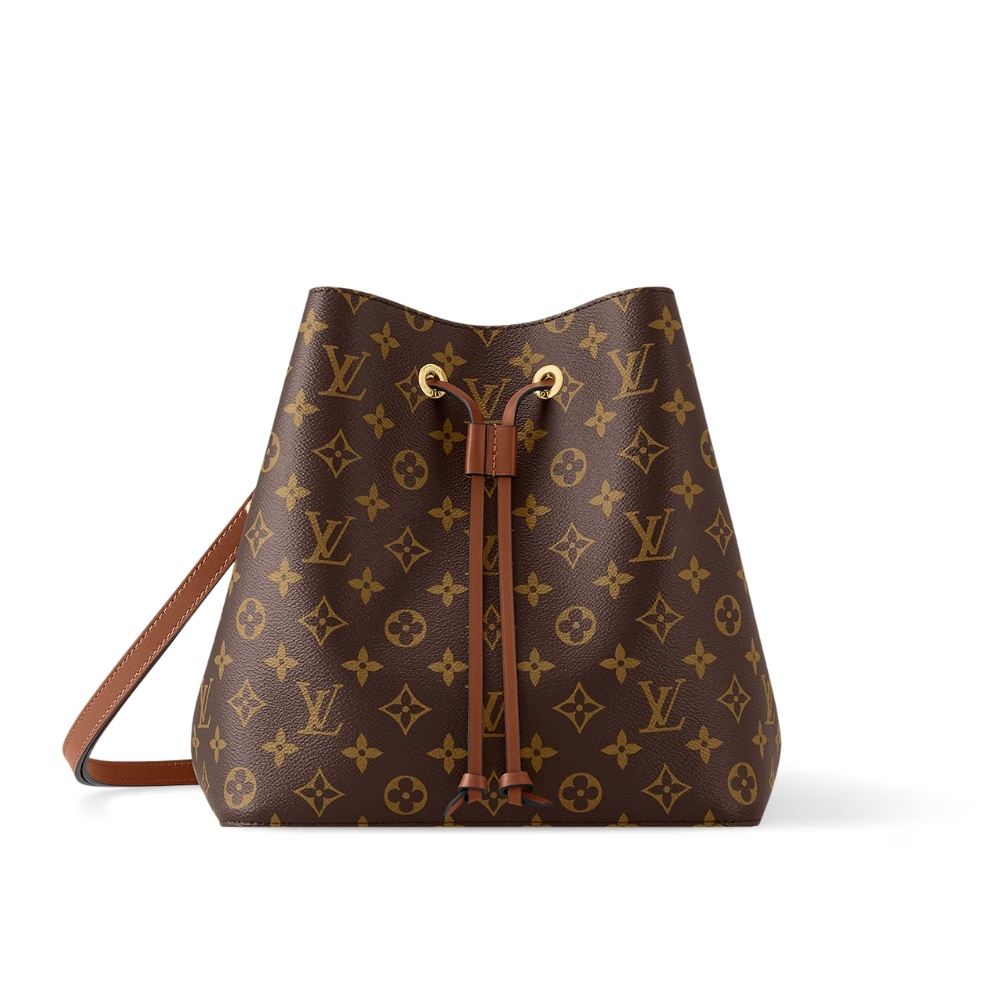 Louis Vuitton Néonoé MM Monogram Canvas Bucket Bag Caramel Brown 26cm M44887