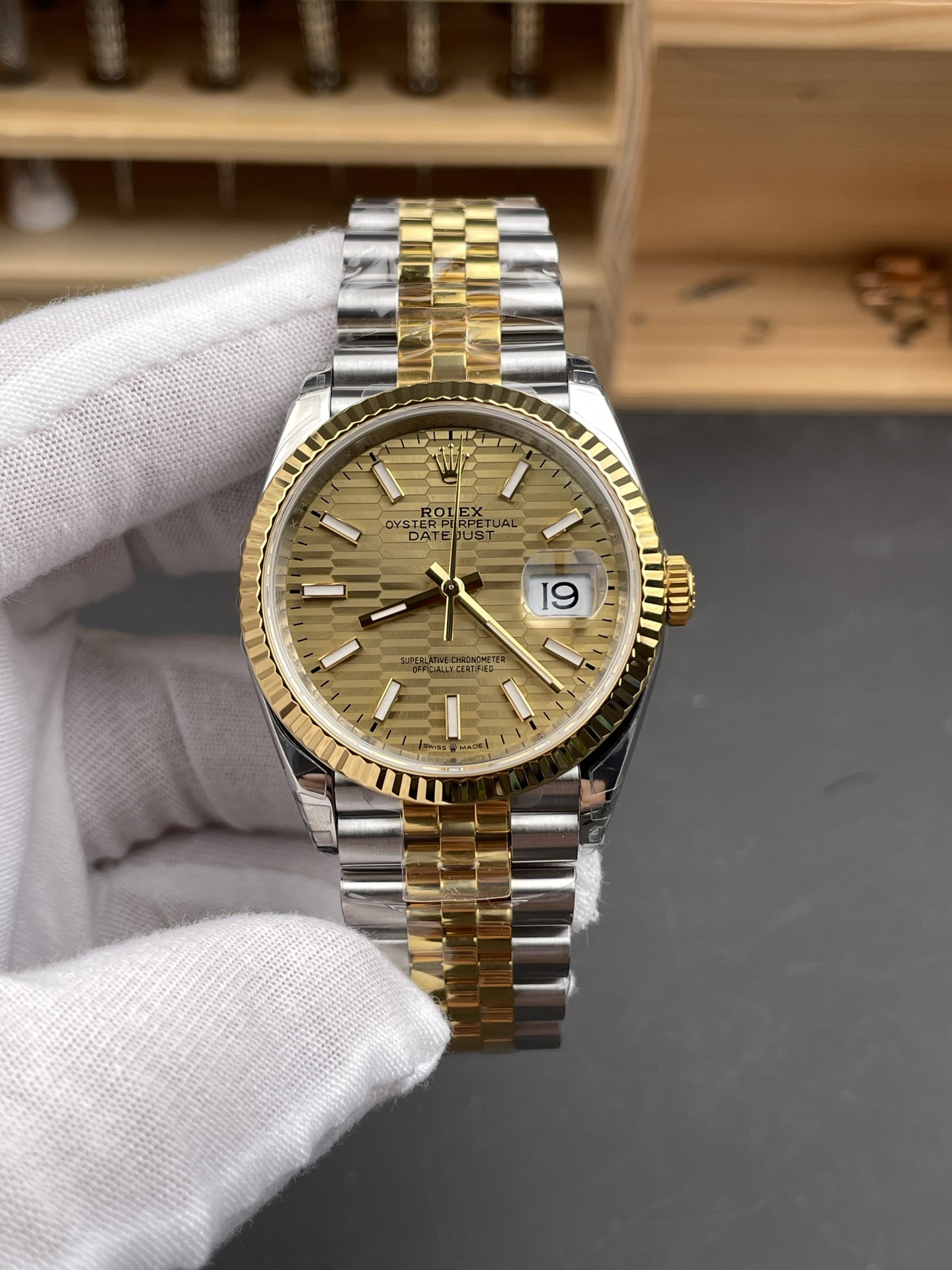 Two-Tone Grid Wave Dial Datejust