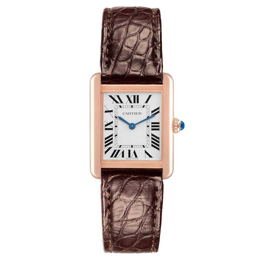 Cartier Tank Solo Silver Dial Rose Gold Steel Ladies Watch W5200024 Card