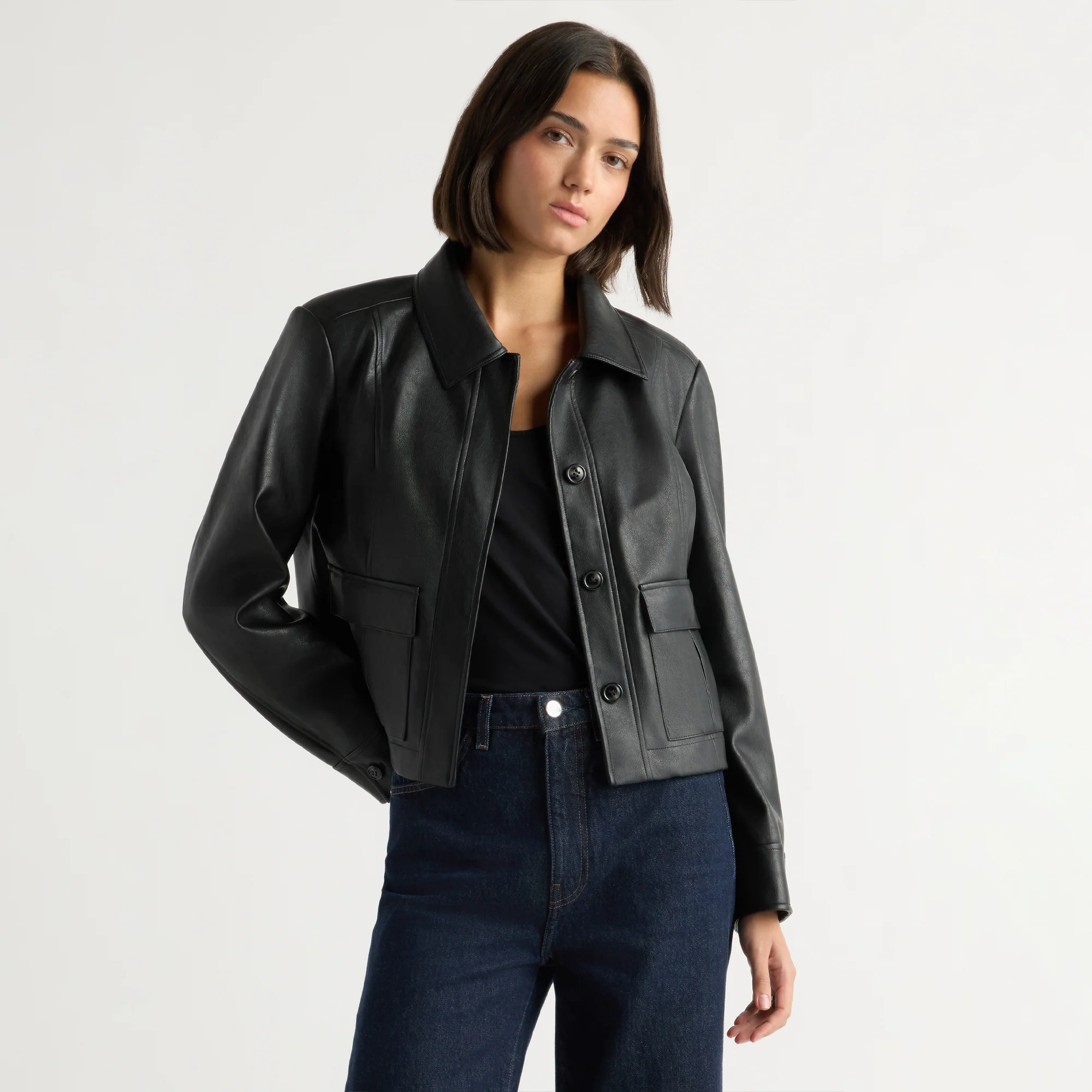 Shonna Vegan Leather Chore Jacket