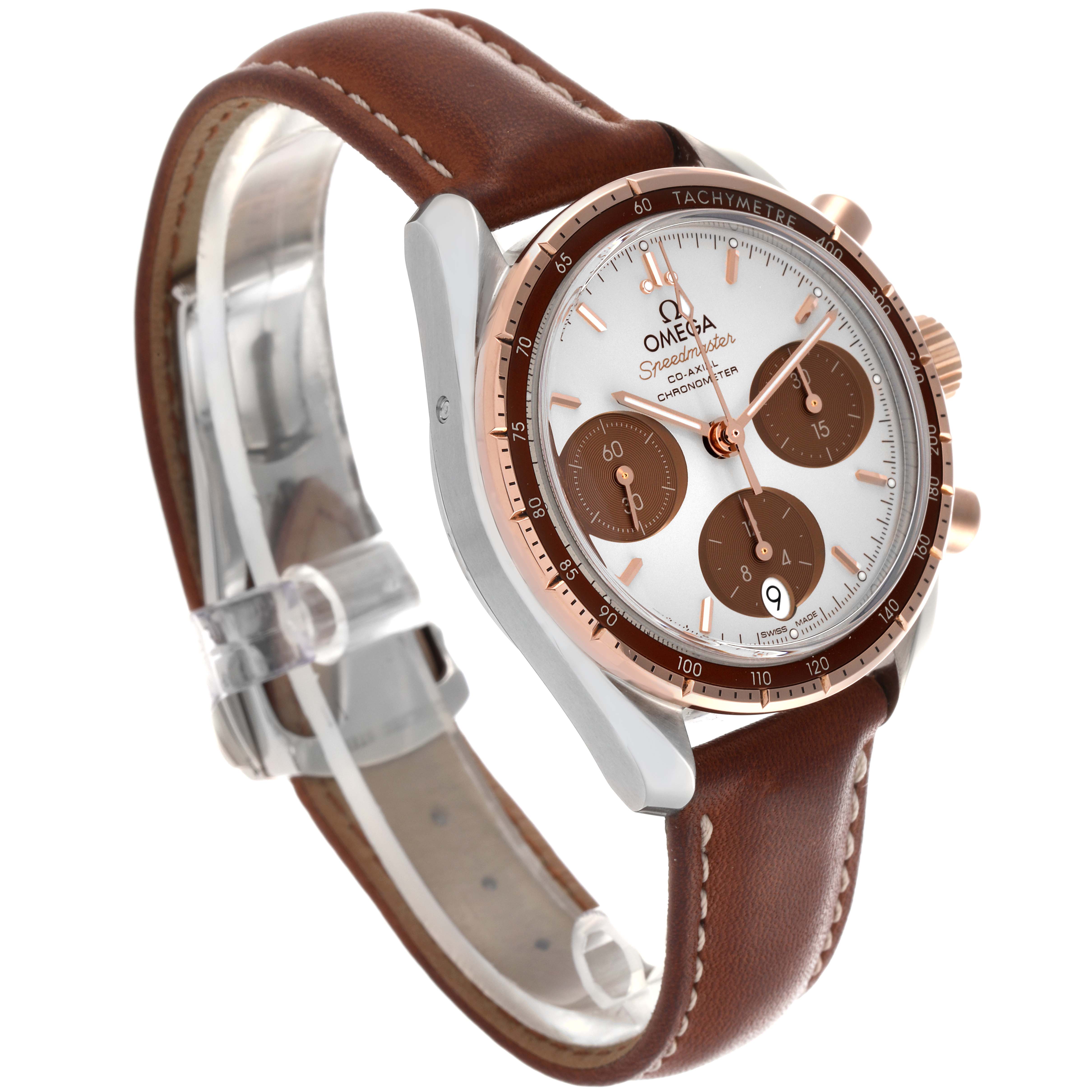 Omega Speedmaster Chronograph Steel Rose Gold Watch 38.0 MM 324.23.38.50.02.002