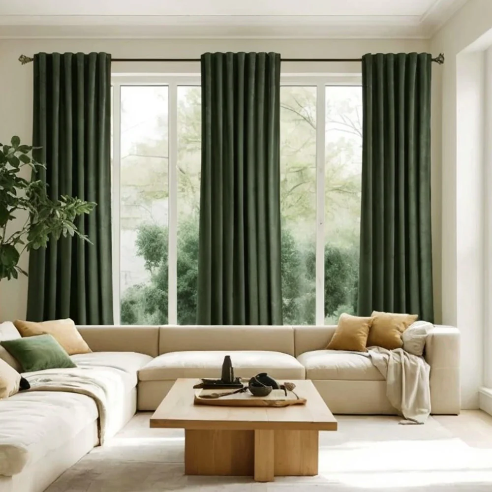 Custom Velvet Luxury Blackout Curtains  (2 Panels) - Back Tab & Rod Pocket