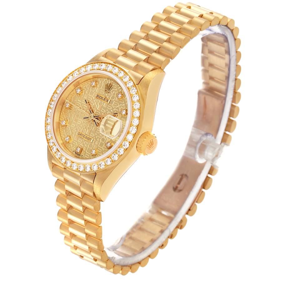 Rolex President Datejust Yellow Gold Diamond Ladies Watch 69138