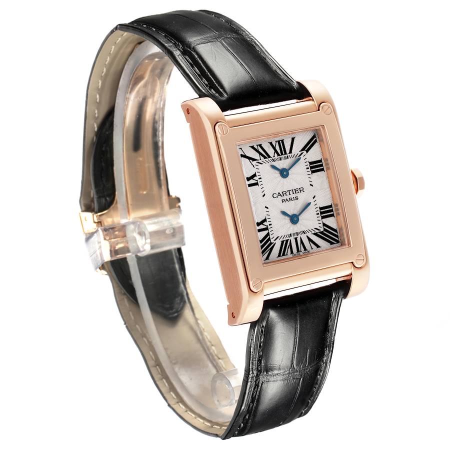 Cartier Tank a Vis Dual Time Rose Gold Mens Watch W1537651