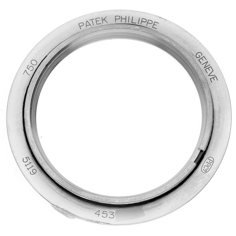 Patek Philippe Calatrava White Gold Black Strap Mens Watch 5119G