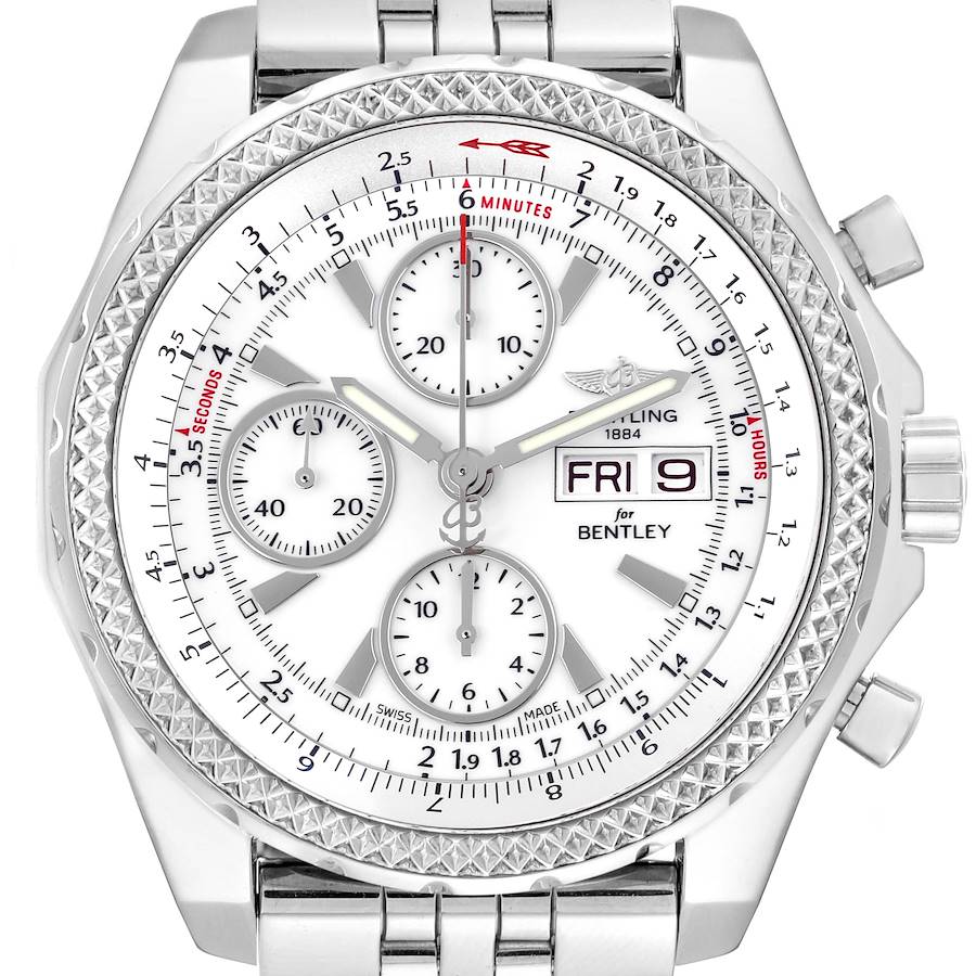 Breitling Bentley Motors GT Chrono White Dial Steel Mens Watch A13362