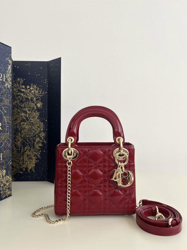 Replica Lady Dior Mini Red Patent