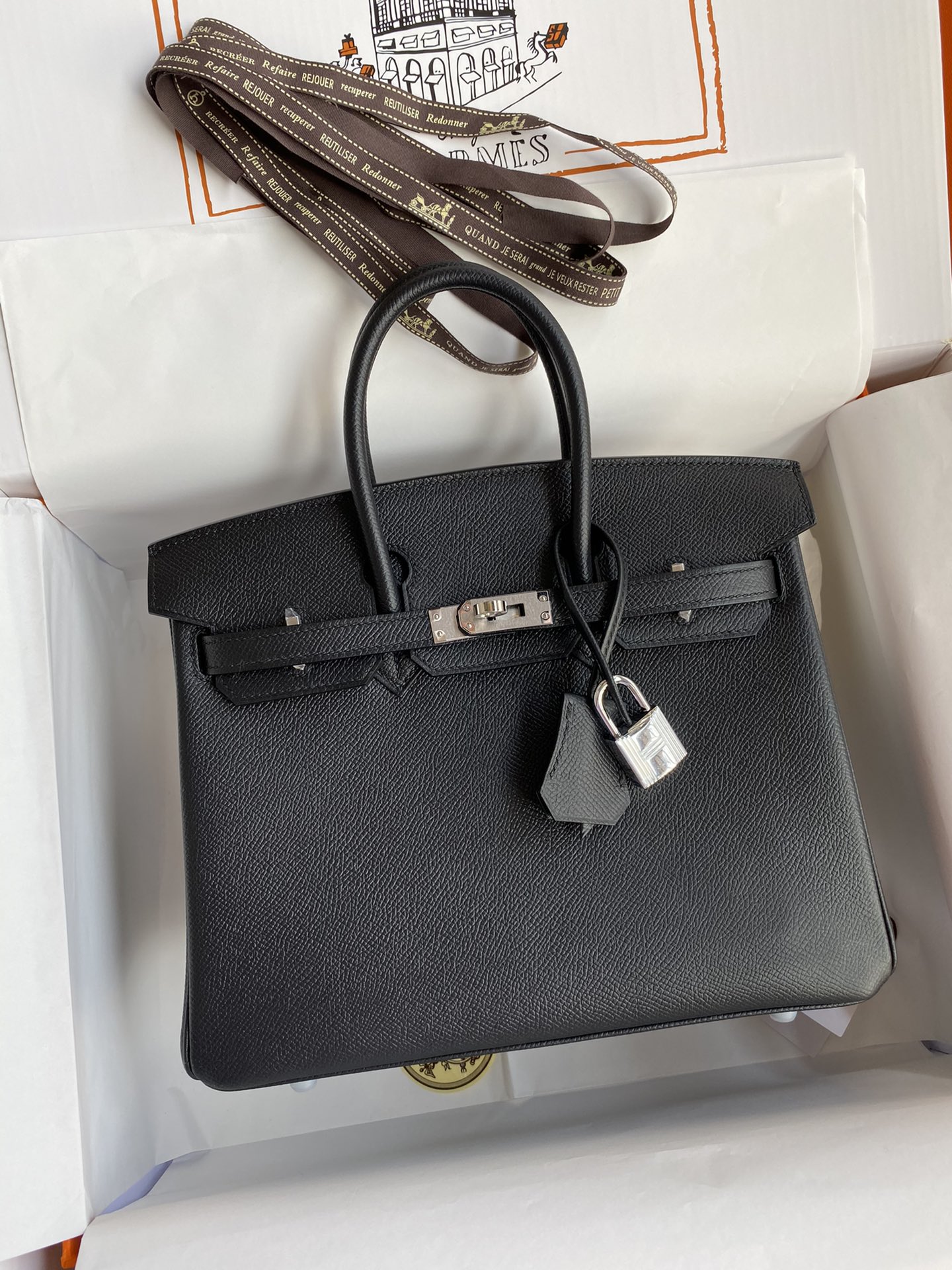 Replica Hermès Birkin Epsom Black Silver