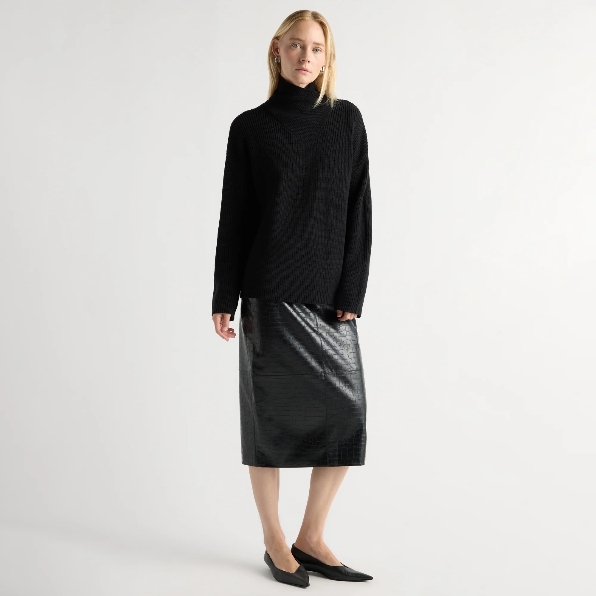 Briar Vegan Crocodile Leather Skirt