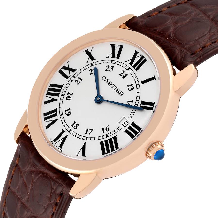 Cartier Ronde Solo Large Rose Gold Steel Mens Watch W6701008 Card
