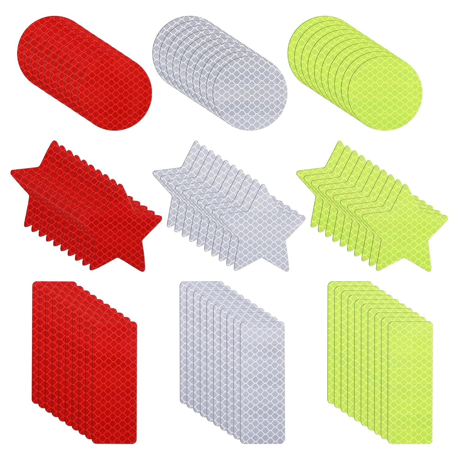 90 Pcs Reflective Safety Tape Stickers Super Reflection Waterproof Safety Warning Tape Stick on Adhesive Outdoor Night Visibility Decal for Car Bike Vehicle Motorcycle Bicycle Helmet Mailbox