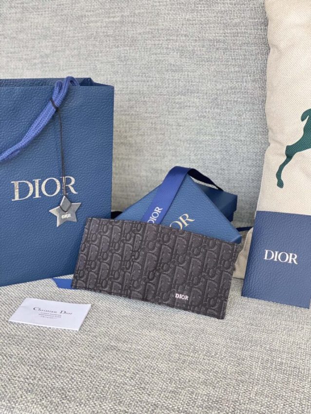 Replica Dior Jacquard Wallet Black
