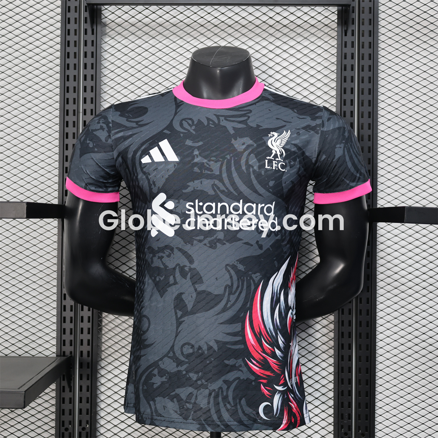 Liver.pool 25-26 Red White Liver.pool Bird Black Special Jersey - Player Version