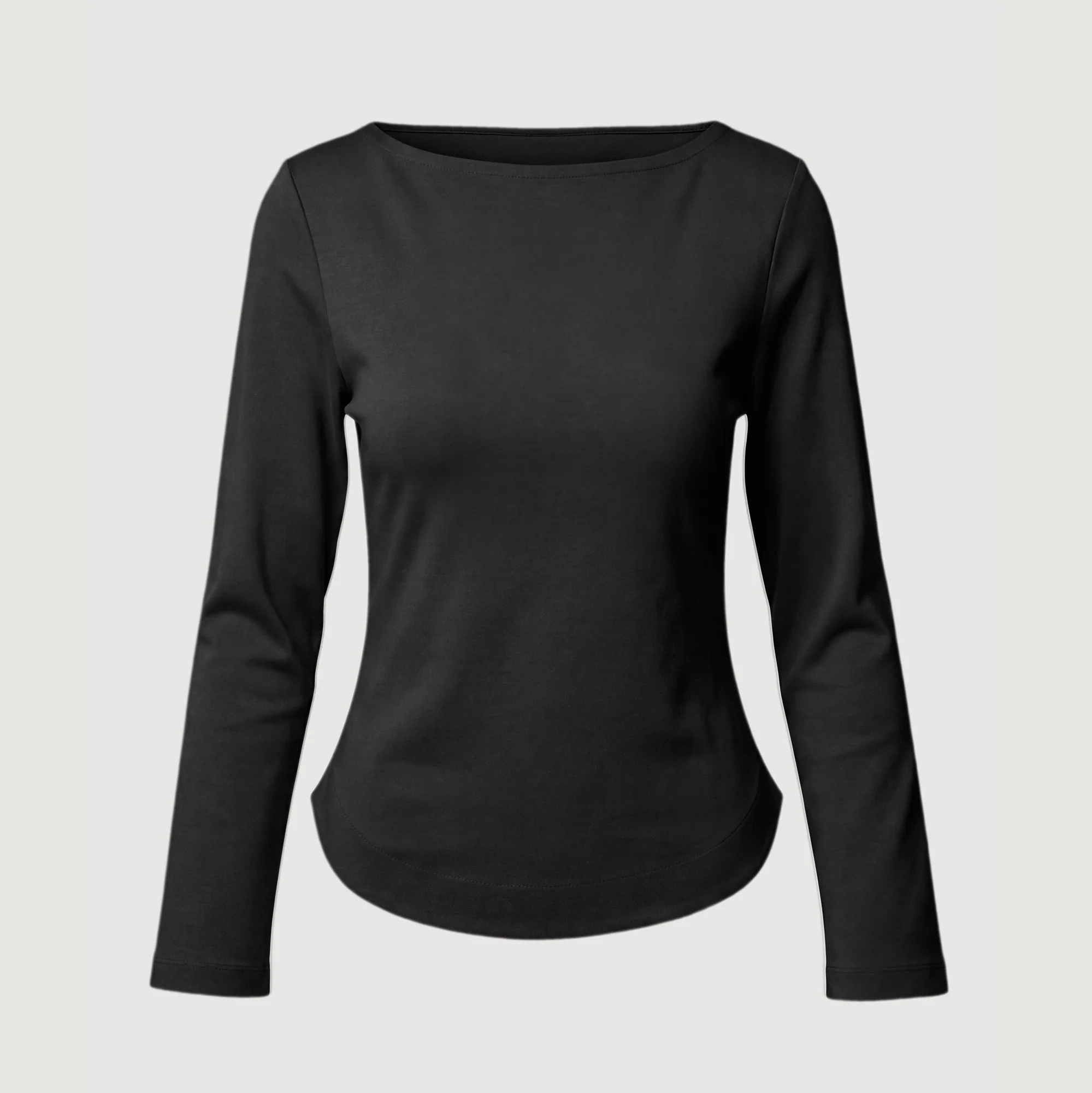 Etta Curved-Hem Boatneck Tee