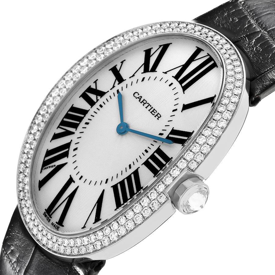 Cartier Baignoire Large White Gold Diamond Ladies Watch WB520009