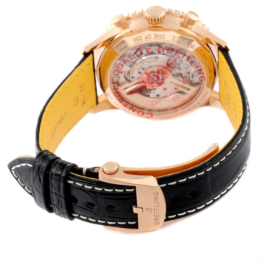 Breitling Navitimer Cosmonaute B12 Green Dial Rose Gold Mens Watch RB1230