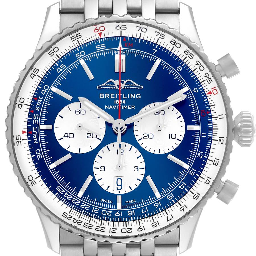 Breitling Navitimer 01 Blue Dial Steel Mens Watch AB0137