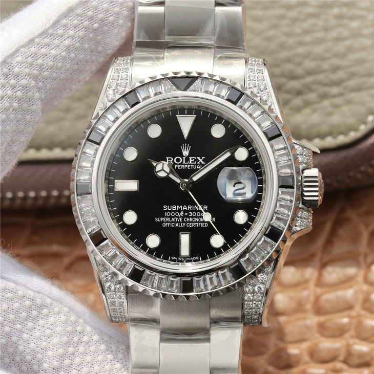 Rolex Submariner Date 116659 SABR 18K White Gold Diamonds Sapphires Unworn
