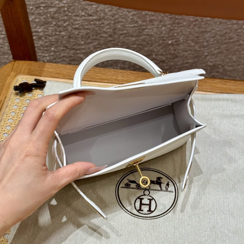 Replica Hermès Kelly Brown Epsom Blanc