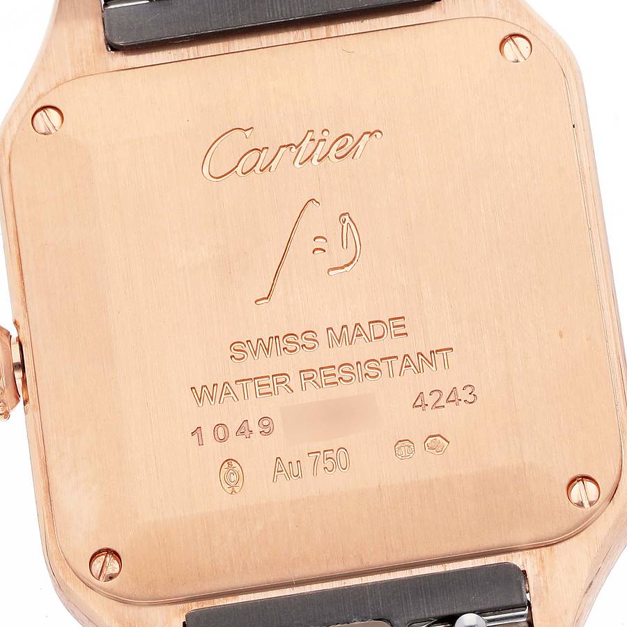Cartier Santos Dumont 18k Rose Diamond Bezel Ladies Watch WJSA0017