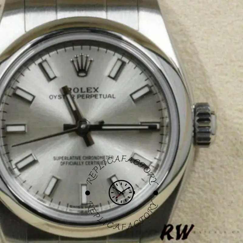 Rolex Oyster Perpetual 176200 Silver Index Stainless Steel 26mm Lady Replica Watch