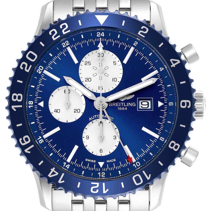 Breitling Chronoliner Blue Dial Steel Mens Watch Y24310