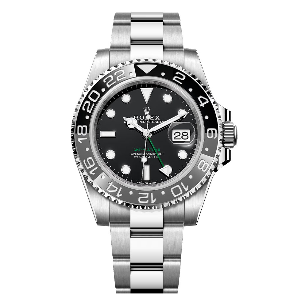 Rolex GMT-Master II 40mm Stainless Steel Black Dial with Grey-Black Bezel Oyster/Jubilee Bracelet (Ref. 126710GRNR-0003/0004) 2024 Latest Release "Bruce Wayne"