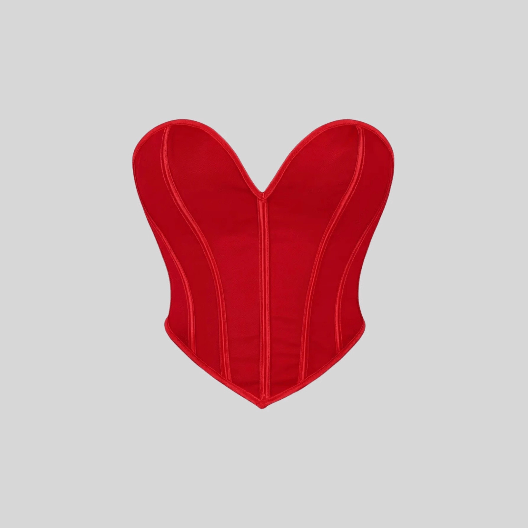 Women Heart Print Strapless Bodycon Mesh Off-Shoulder Shapewear Sexy Vest Top