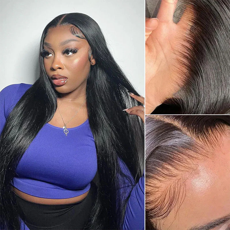 Fast Shipping Undetectable Transparent 13x4 Lace Frontal Wig Brazilian Straight Human Lace Wig For Black Women