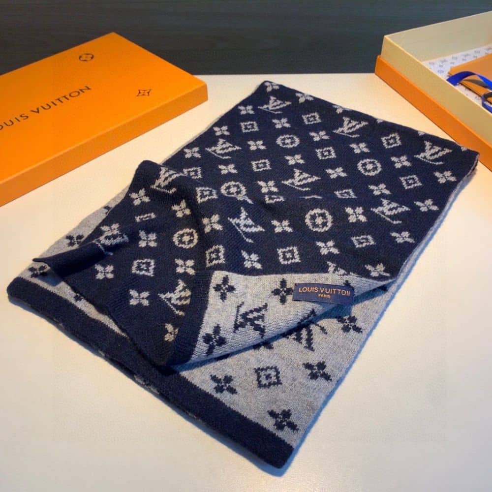 Louis Vuitton Cachecol Monogram Denim Scarf Dark Grey