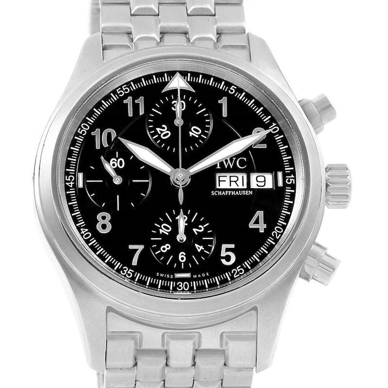 IWC Flieger Spitfire Chronograph Black Dial Watch IW370618