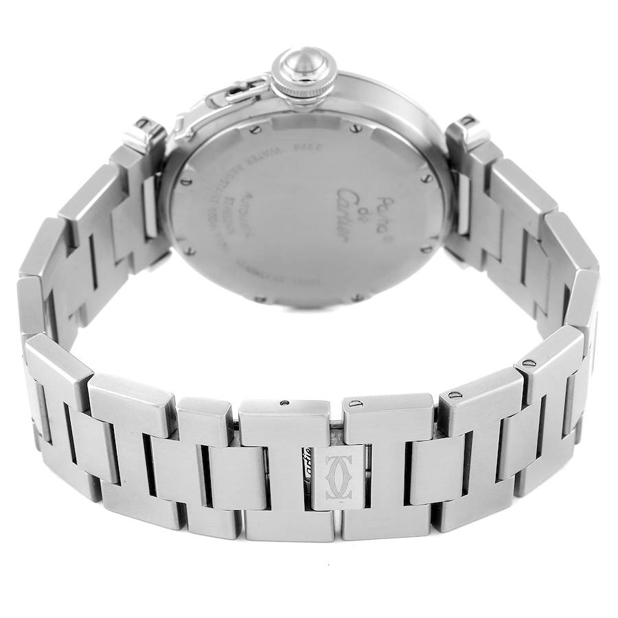 Cartier Pasha C Medium Black Dial Steel Ladies Watch W31076M7