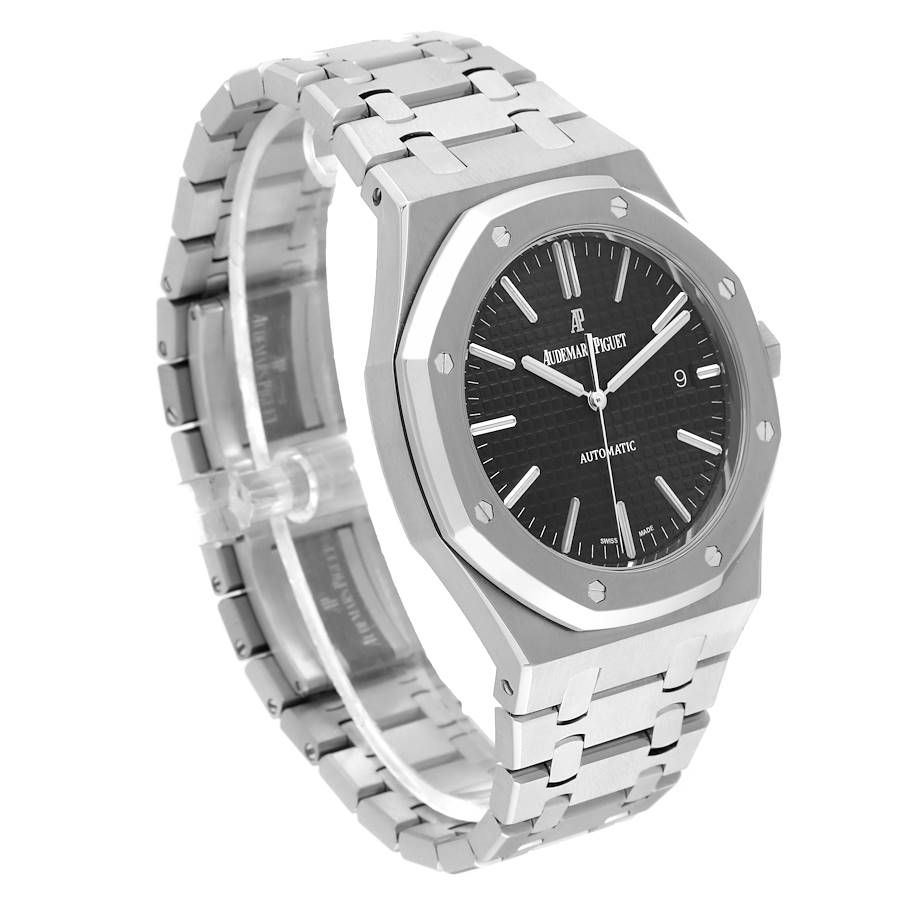 Audemars Piguet Royal Oak Black Dial Steel Mens Watch 15400ST