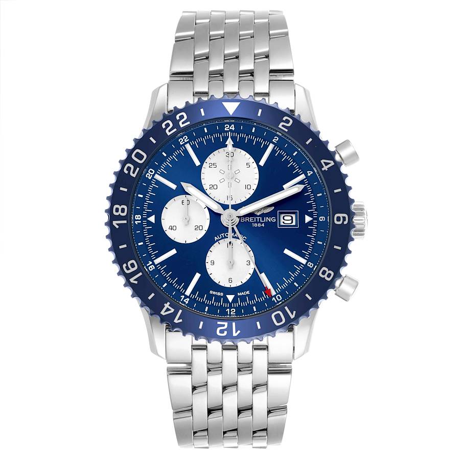 Breitling Chronoliner Blue Dial Steel Mens Watch Y24310