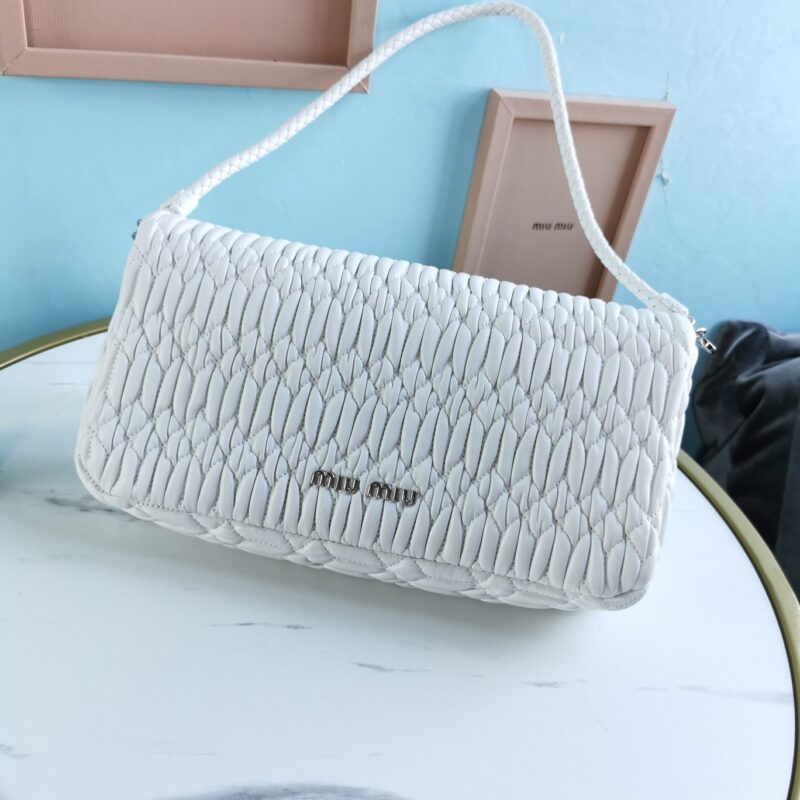 Replica Miu Miu Crystal Handbag White