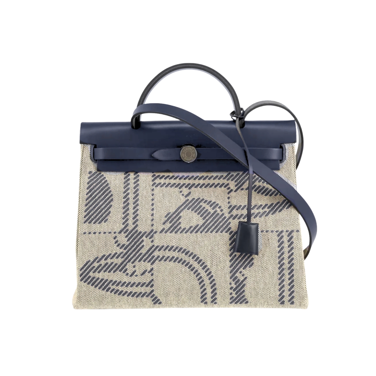 Hermes Herbag 31 Brides De Gala And Blue Indigo Blue Enamel 31cm