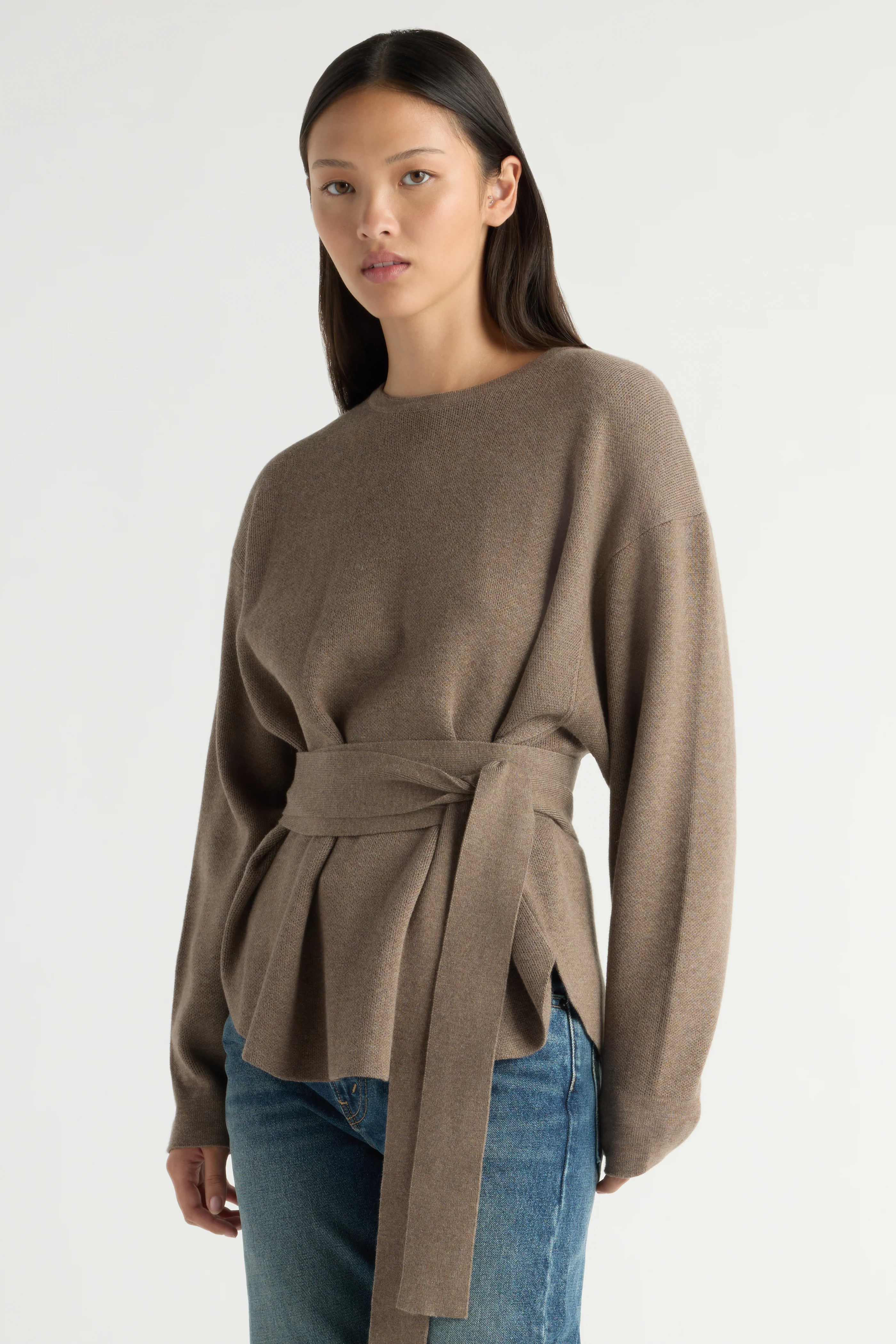 Nara Tie-Front Knit Sweater