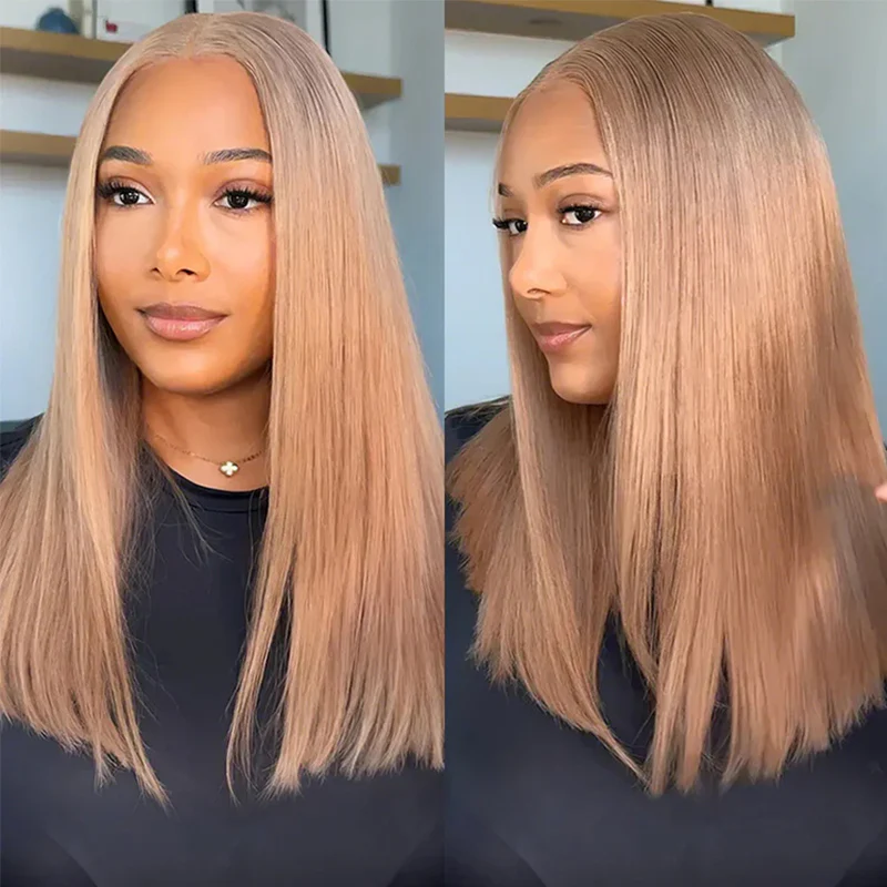 Megalook 6x5 Invisible Knots Glueless Milk Tea Brown Straight Wigs Realistic Hairline Beginner Friendly