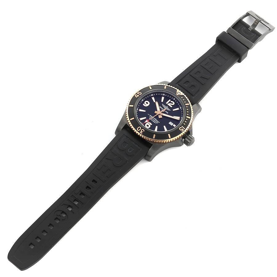 Breitling Superocean II Black Steel Rose Gold Mens Watch U17368