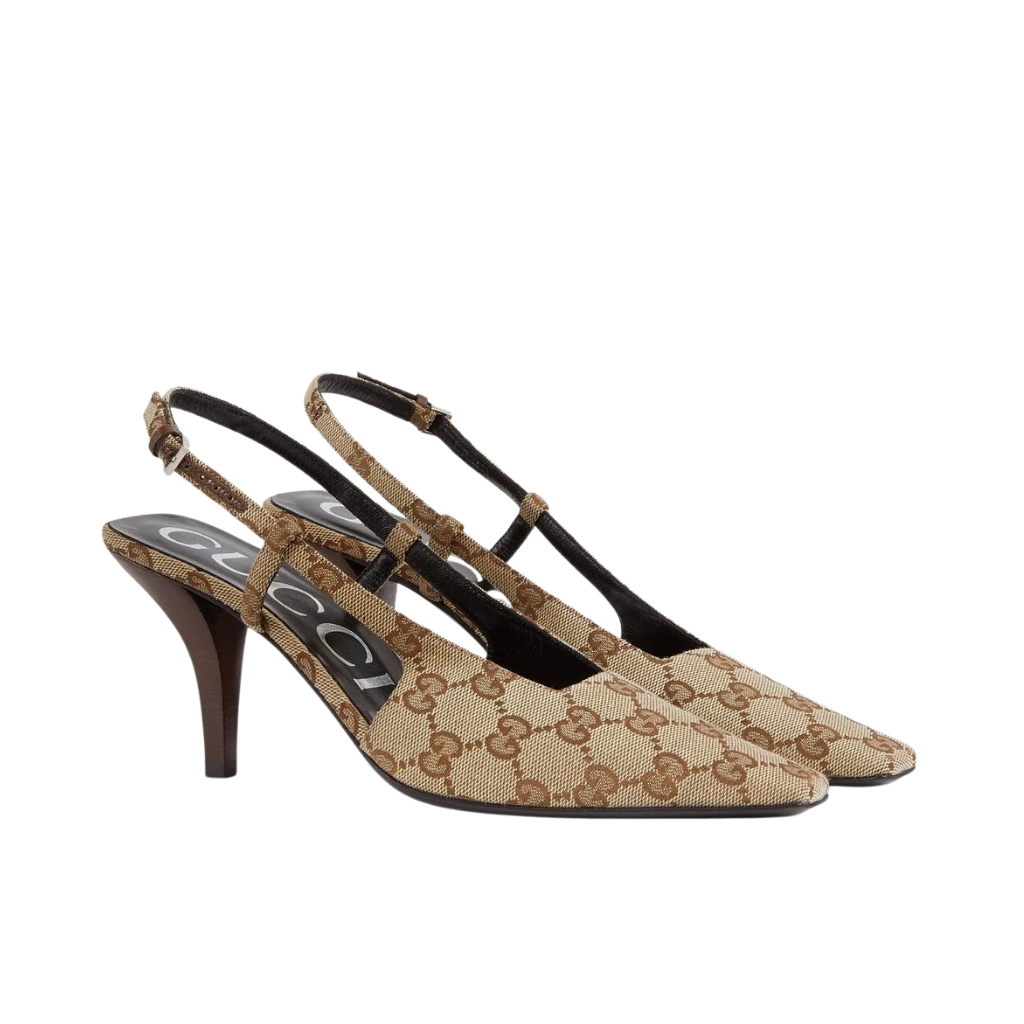 Gucci Women’s GG Slingback Pump Beige ‎675420 KY980 9763