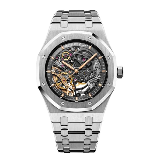 Audemars Piguet Royal Oak Openworked Double Balance Wheel 41mm Men's Watch - Ref: 15407OR.OO.1220OR.01 - Skeleton Dial, 18K Rose Gold Bracelet