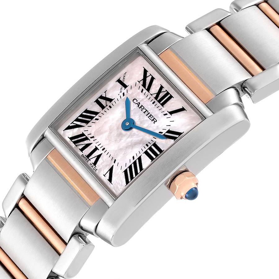 Cartier Tank Francaise Steel Rose Gold MOP Dial Ladies Watch W51027Q4