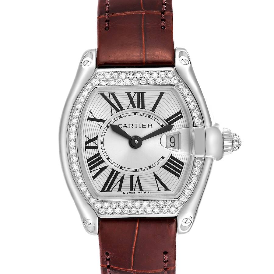 Cartier Roadster Small White Gold Diamond Bezel Ladies Watch WE500260