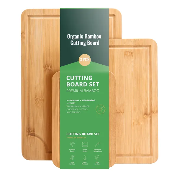 Cutting Board 3 Pieces Versatile Bamboo Cutting Board
