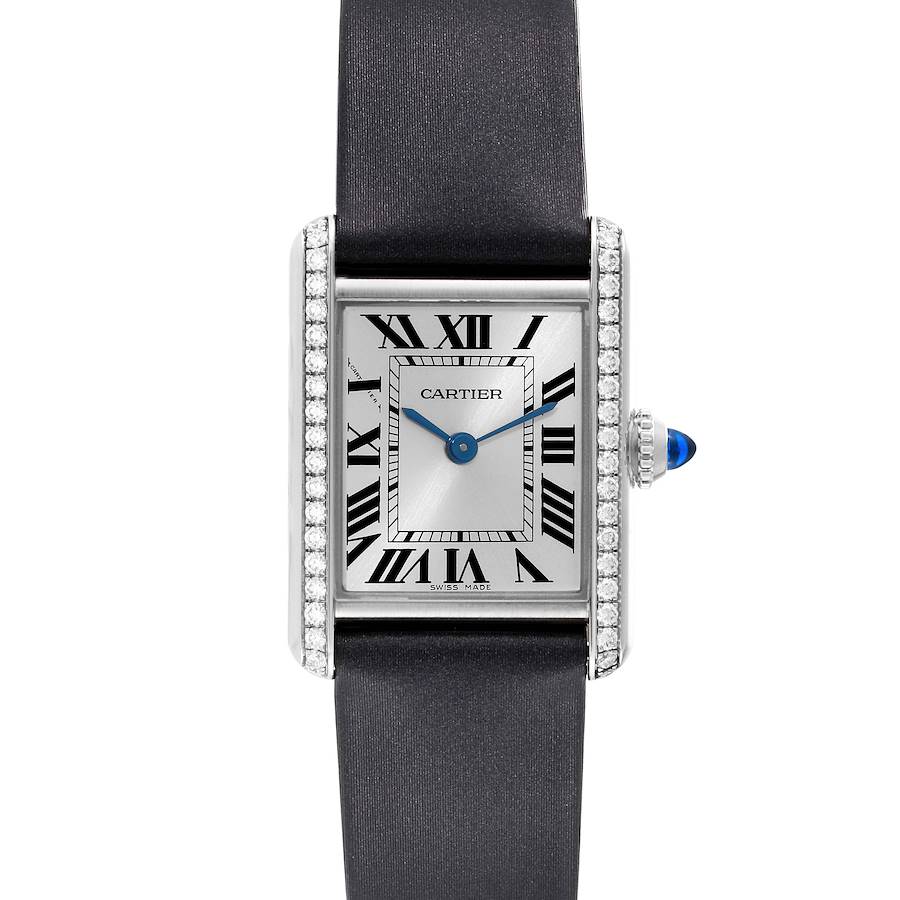 Cartier Tank Must Small Diamond Bezel Steel Ladies Watch W4TA0016